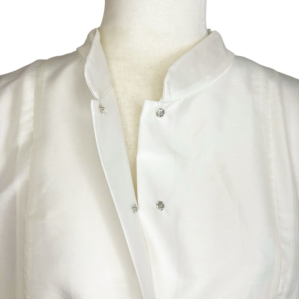 Rubin Singer 16 Taffeta Top Unique Lagenlook Asymmetrical Ivory Flowy - Picture 6 of 11